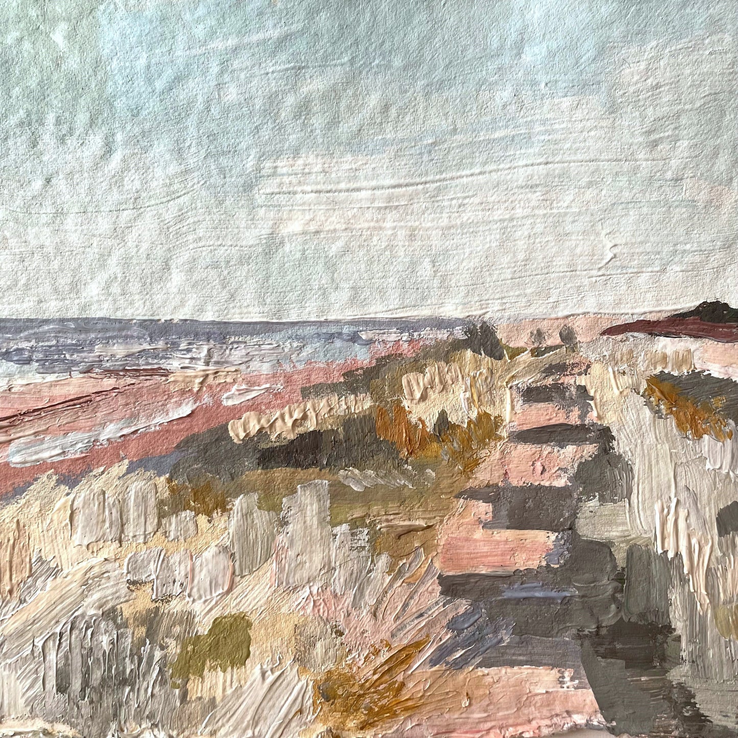 Through the Marram Grass - 8 x 6 - Acrylic on Paper - Original Painting