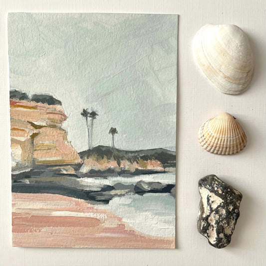Water & Land Dance Together Here - 7 x 5 - Acrylic on Paper - Original Painting