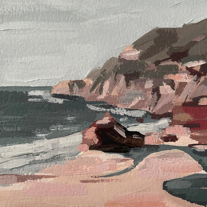 Rugged Coast - 7 x 5 - Acrylic on Paper - Original Painting